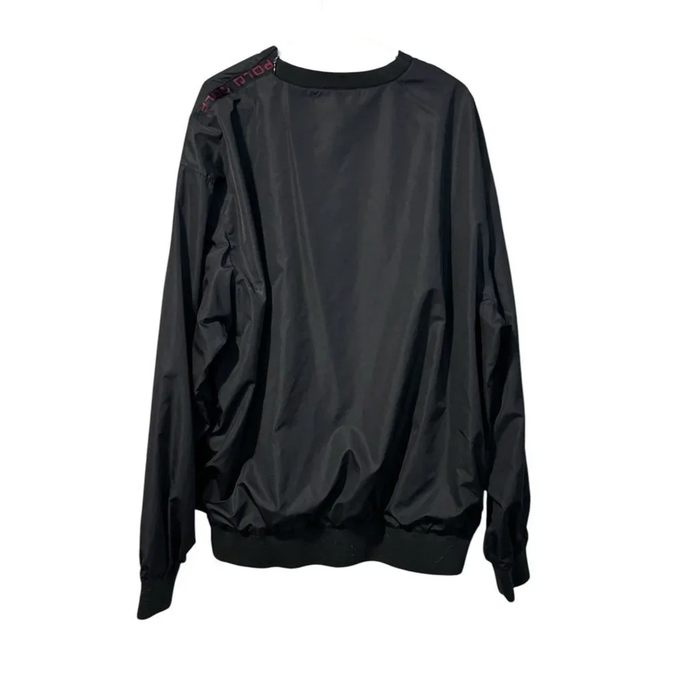 Polo Ralph Lauren Windbreaker Mens XL Black Golf Crest Pullover‎ Lined Zip VTG